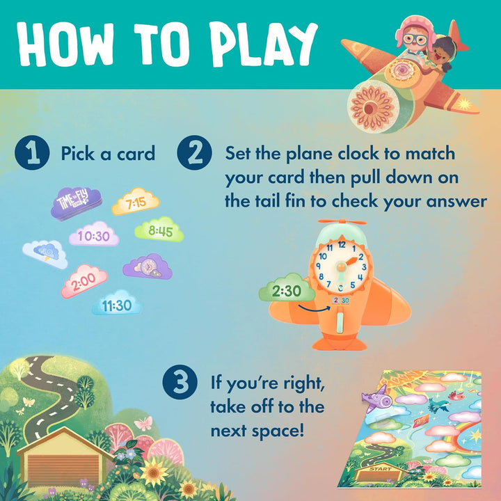 Learning Resources Tik Tak Uhrzeitspiel, Spielzeug für 4-jährige Jungen und Mädchen, Uhrzeitspiel, f