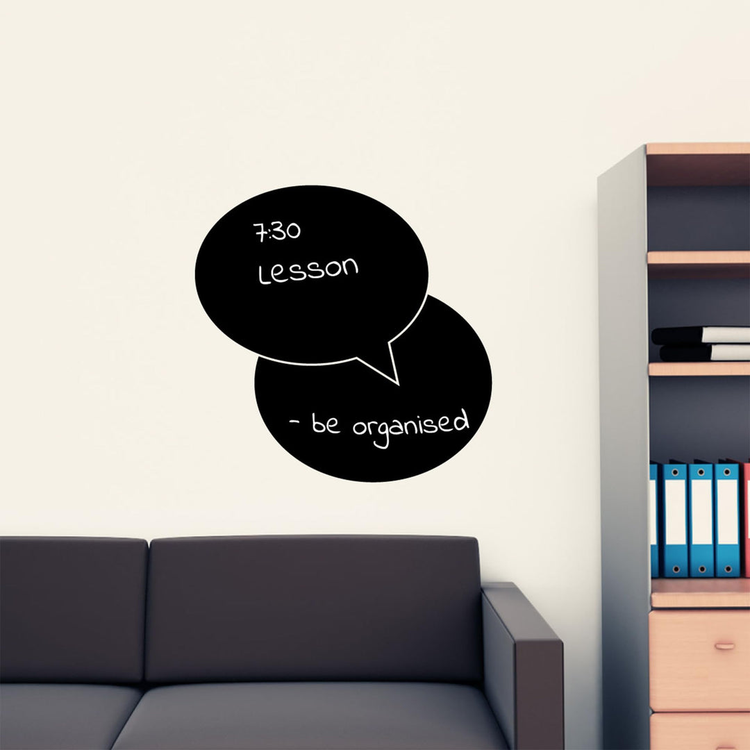 Ambiance Sticker Kreidetafel – Wandsticker, selbstklebend, abwischbar, Blasen, Dialog – H 70 x B 70