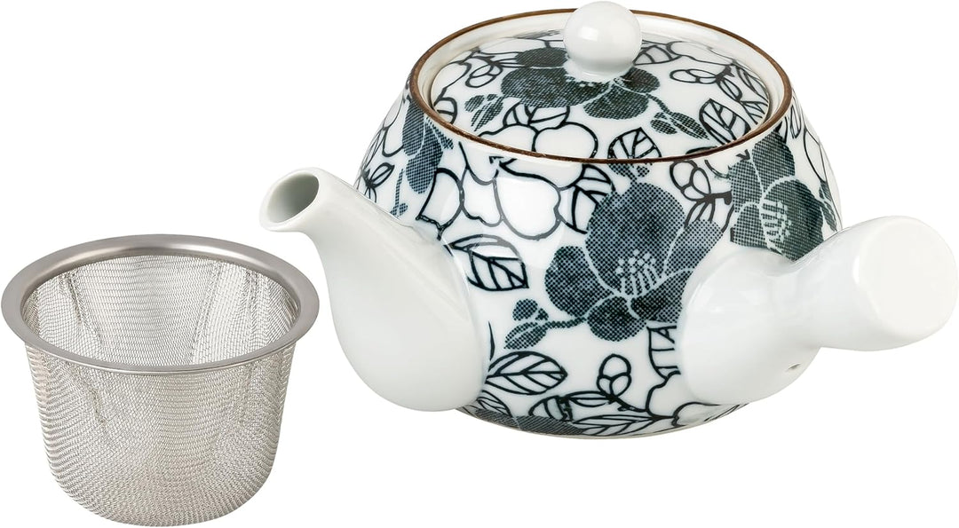 Kyusu Teekanne Set HANA Porzellan Einhandkanne Zwei Teebecher in Geschenkbox hergestellt in Japan Ka