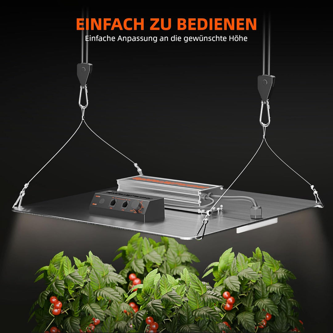 Spider Farmer 8 Stück Seilratsche mit Haken 68 KG Heavy Duty Einstellbare Ratchet Hanger für Pflanze