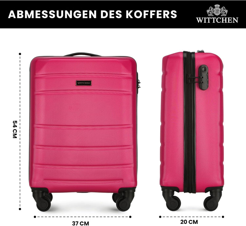 WITTCHEN Handgepäck Trolley Koffer Reisekoffer aus ABS Hartschalen Trolley 4 Rollen Kombinationsschl