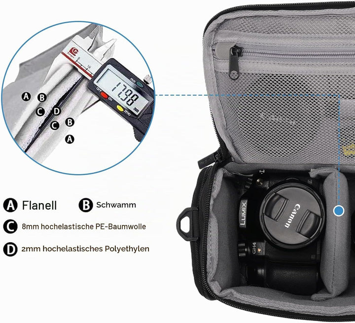 CADeN Kameratasche, Kamera-Umhängetasche Kompakte Kamera Tasche kompatibel für Canon Nikon Sony SLR/