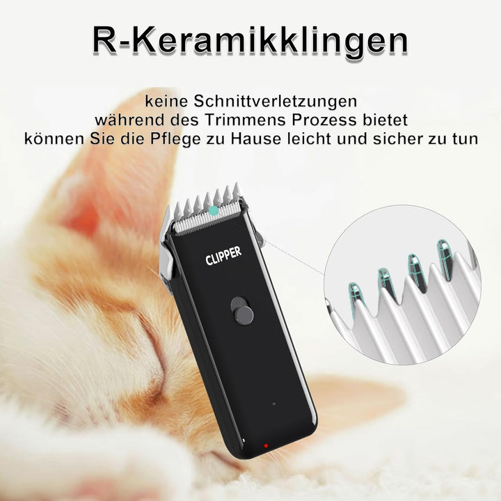 Profi Haarschneidemaschine für Hund Katze, Leise Hundeschermaschine mit Keramische Klinge, Elektrisc