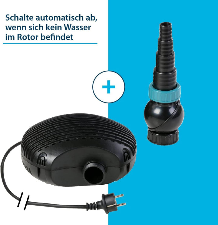 AquaForte EC 8.000 Filter/Teichpumpe, 50 Watt, Maximale Fördermenge 8.000 Liter pro Stunde, Maximale