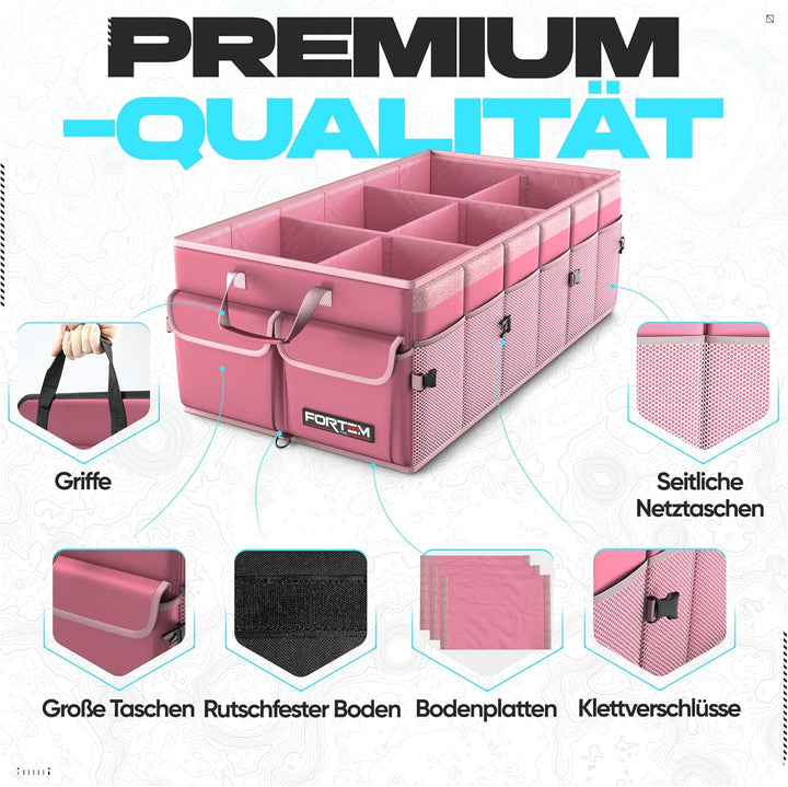 FORTEM Kofferraum Organizer, Kofferraumtasche, Zusammenklappbarer Auto Organizer Kofferraum mit Fäch