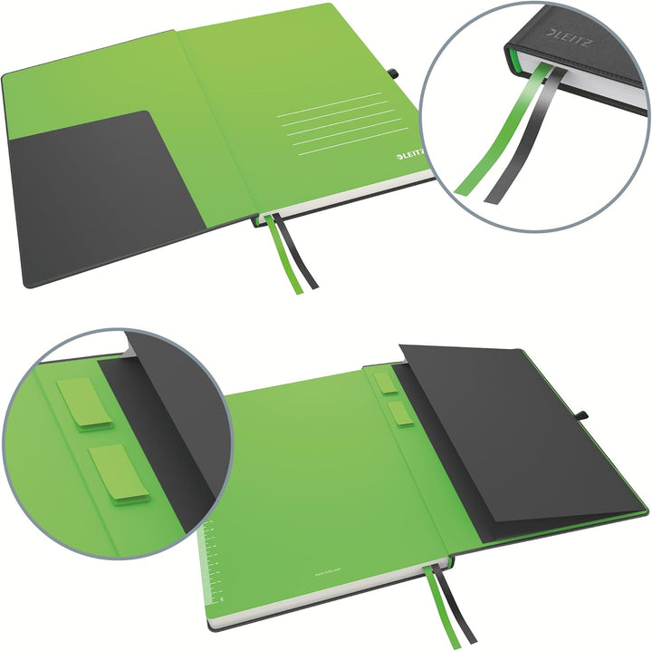 Leitz Complete Qualitäts-Notizbuch A4 kariert, 160 Seiten, 80 Blatt, Hardcover mit hochwertigem Einb