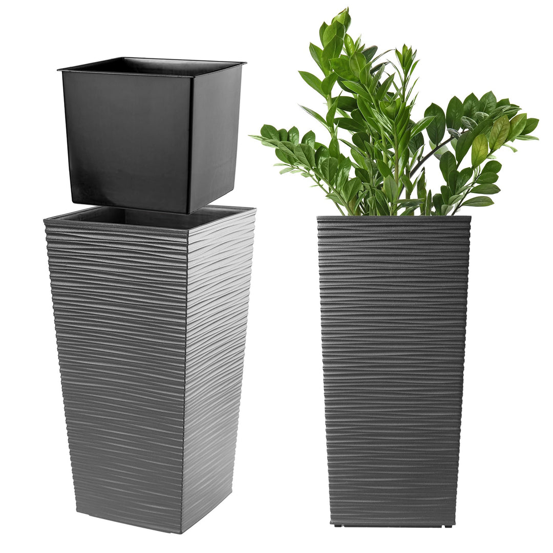 KADAX Blumentopf, Blumenkübel aus Kunststoff, Pflanzkübel für Blumen, Innen- und Aussenbereich, Gart