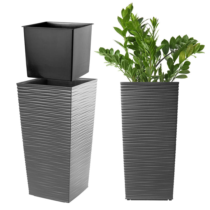 KADAX Blumentopf, Blumenkübel aus Kunststoff, Pflanzkübel für Blumen, Innen- und Aussenbereich, Gart