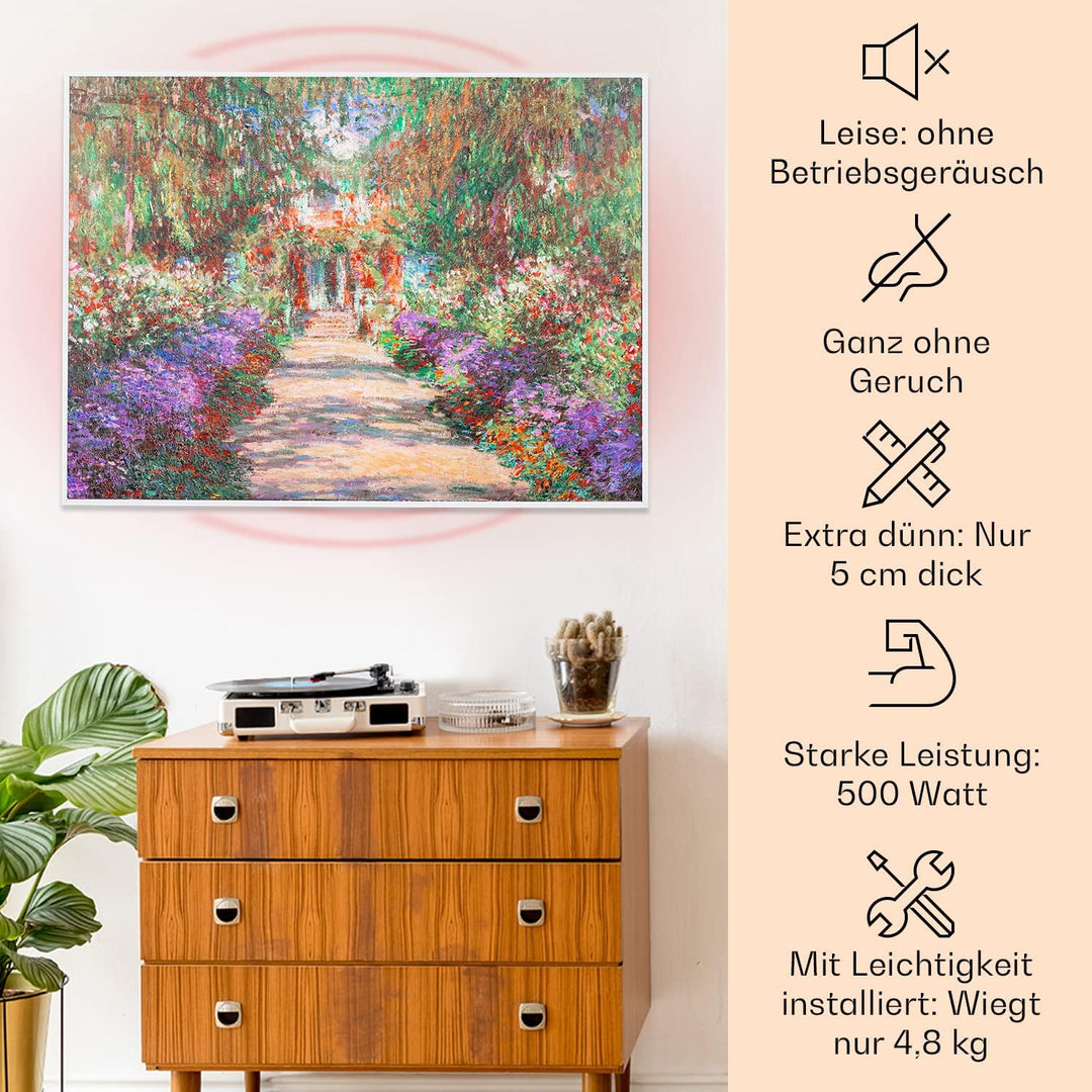 Klarstein Infrarotheizung mit Thermostat, 500W Elektroheizung, Smart Home Bild-Infrarotheizung zur W