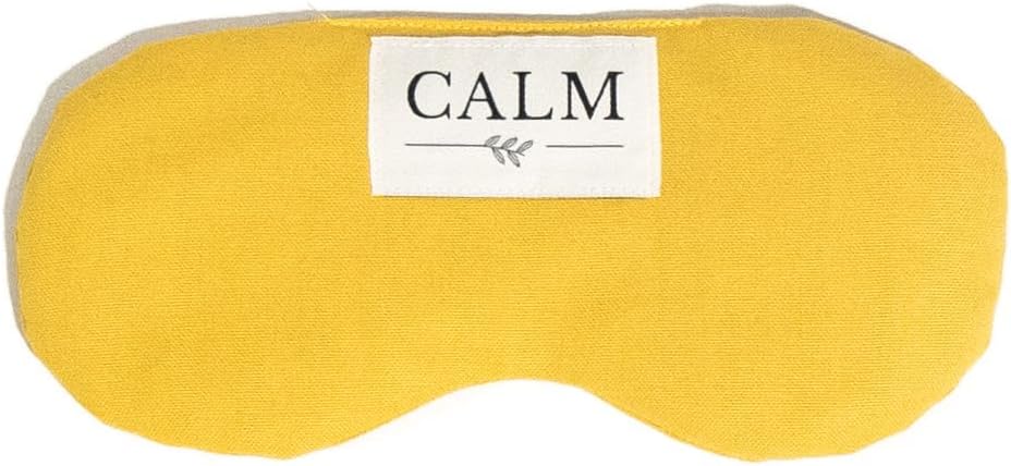 CALM Augenkissen mit Leinsamenfüllung Lavendel, Entspannung, Kühlung, Yoga (Senfgelb), Senfgelb