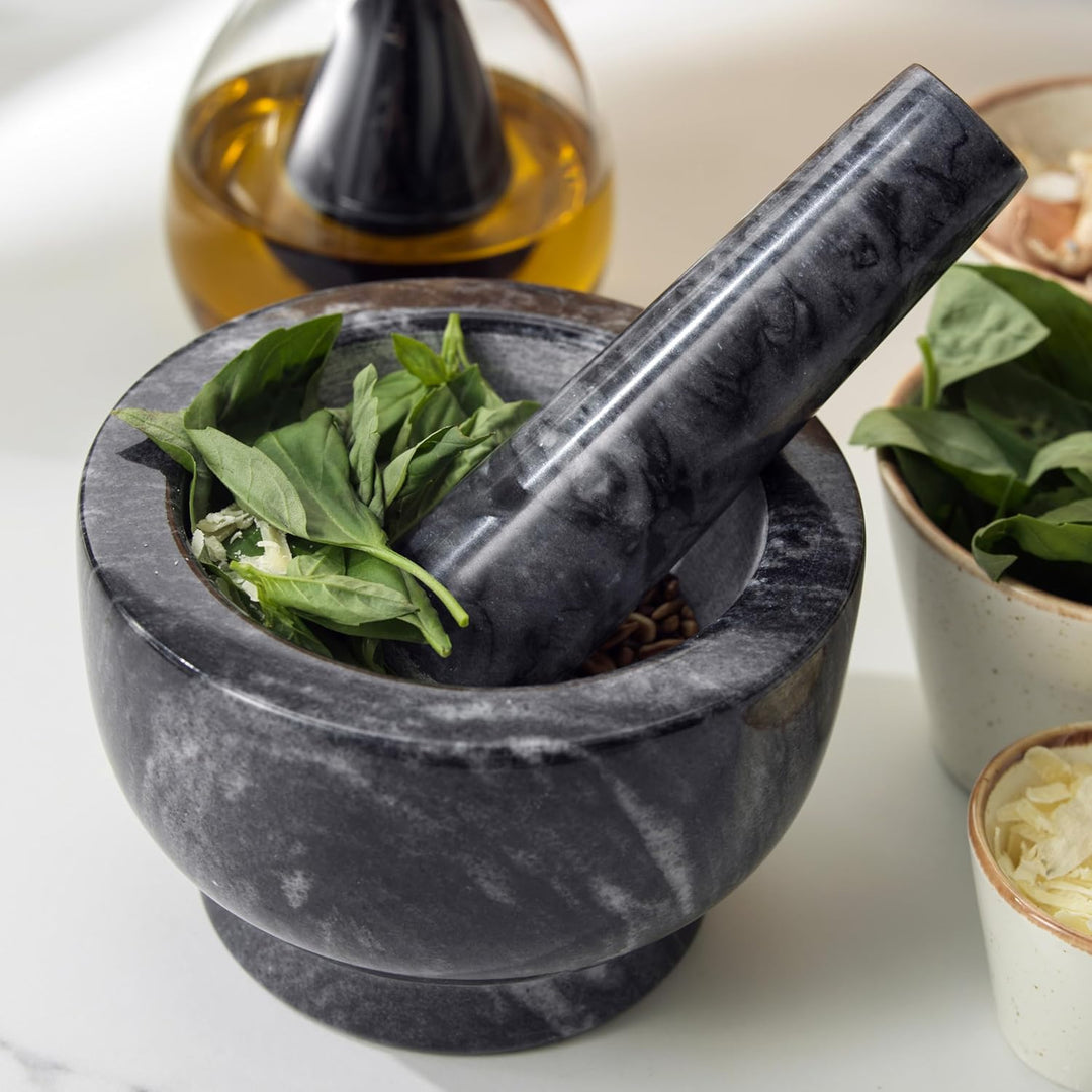 Salter BW11852EU7 Marmor-Pissel und -Mörtel – Kräuter und Gewürze für Pesto, Knoblauch-Zerkleinerer,