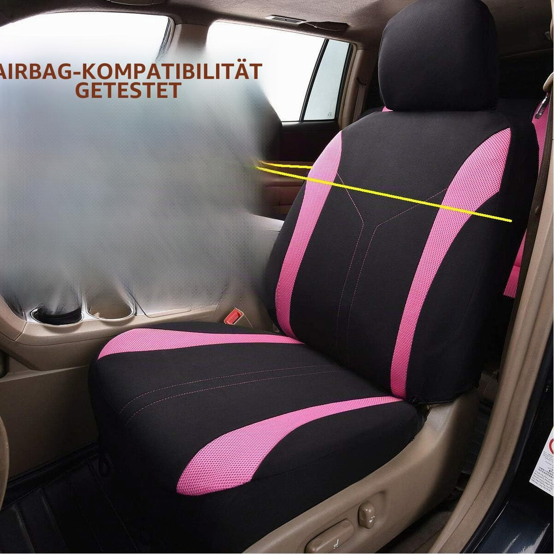 Flying Banner Fashion Mesh Universal Passform entworfen Auto Sitzbezüge Set (Vordersitze, Rosa und s