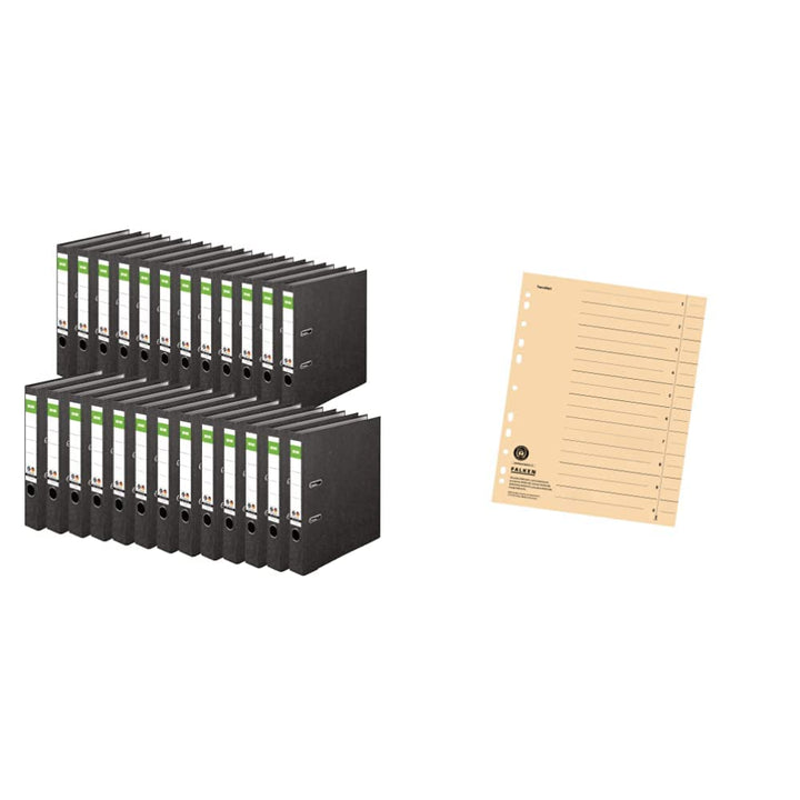 Original DINOR Ordner-Wolkenmarmor-Recycling - 25er Pack 5 cm breit DIN A4 schwarz Aktenordner Brief