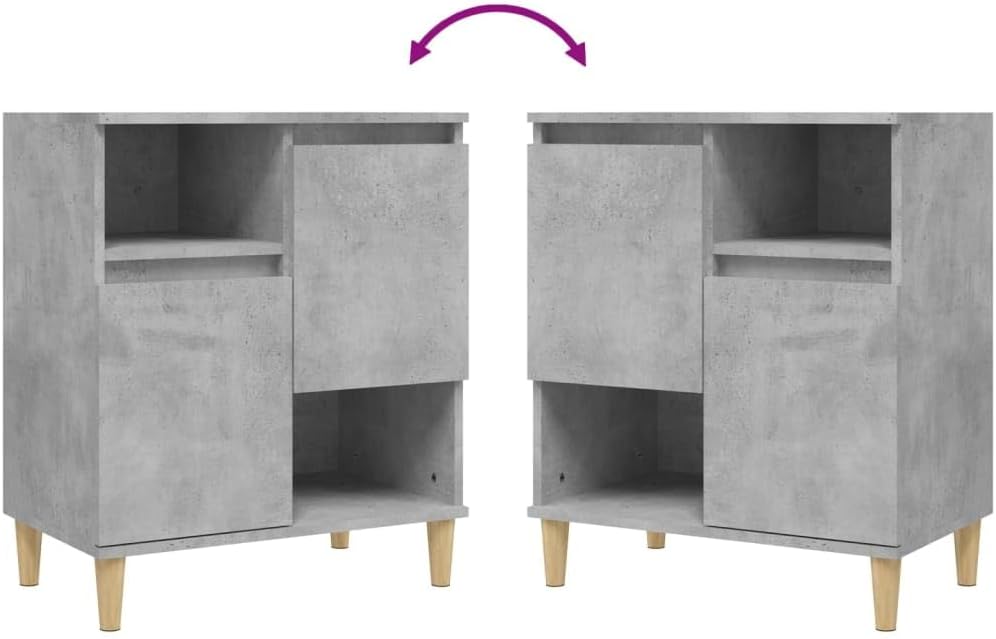 vidaXL Sideboard, Kommode mit 4 Fächern 2 Türen, Highboard Wohnzimmerschrank mit Holzbeinen, Schrank