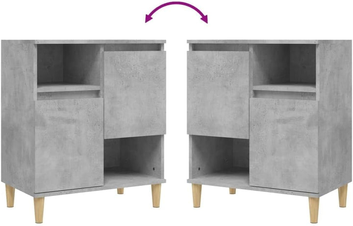 vidaXL Sideboard, Kommode mit 4 Fächern 2 Türen, Highboard Wohnzimmerschrank mit Holzbeinen, Schrank