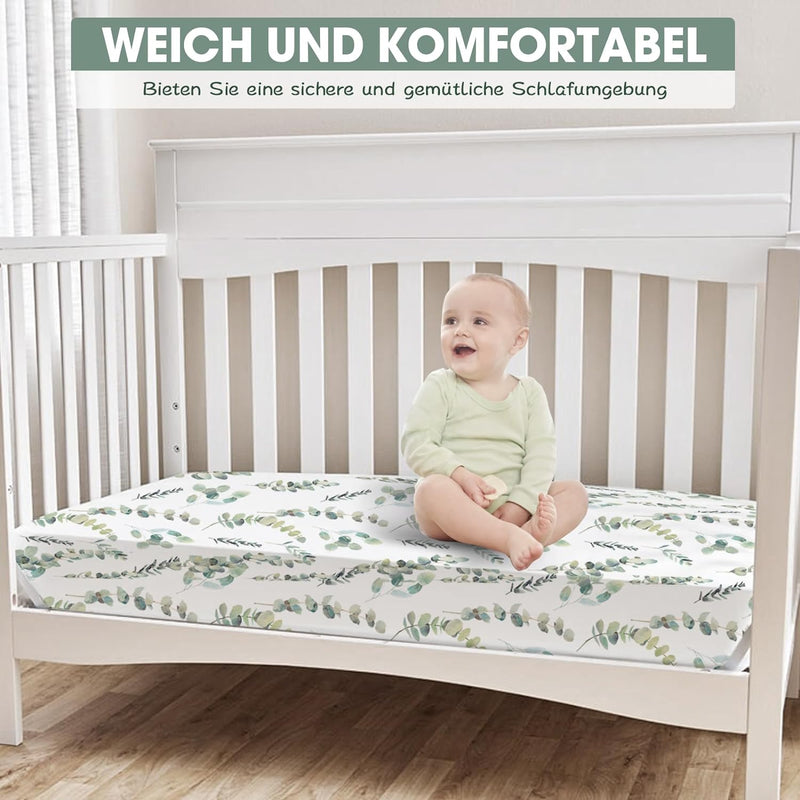 Bimocosy Spannbettlaken Spannbetttücher & Laken für Babybetten Kinderbett 70x140cm/60x120 cm, Mikrof