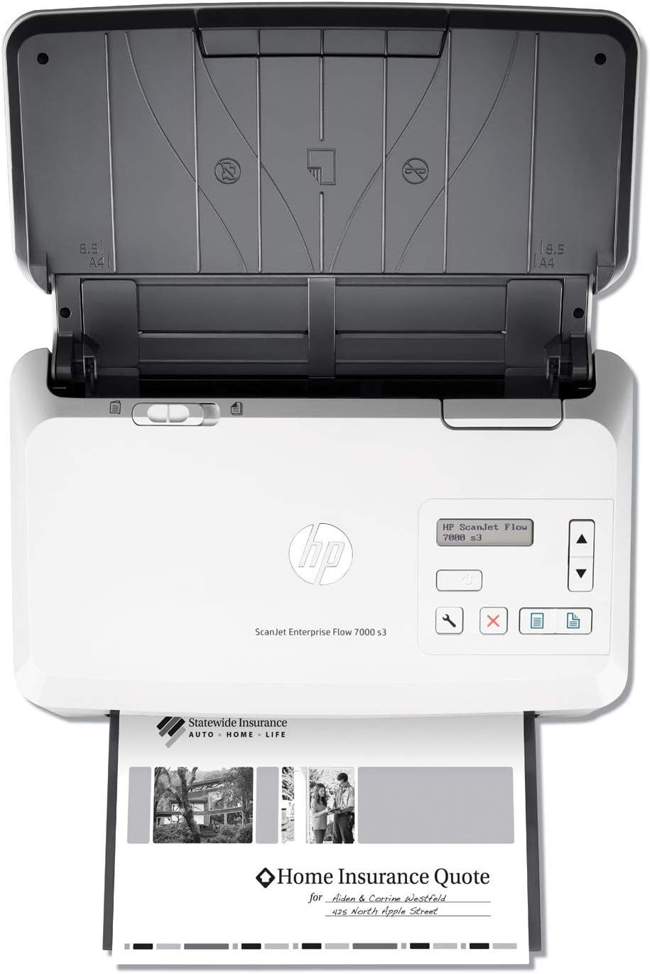 HP ScanJet Enterprise Flow 7000 s3, Scanner, Einzelblattzufuhr, 80-Blatt ADF, USB 2.0, USB 3.0, bis