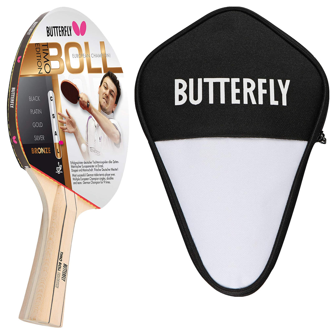 Butterfly Timo Boll Bronze Tischtennisschläger + Cell Case Tischtennishülle | Tischtennisschlägerset