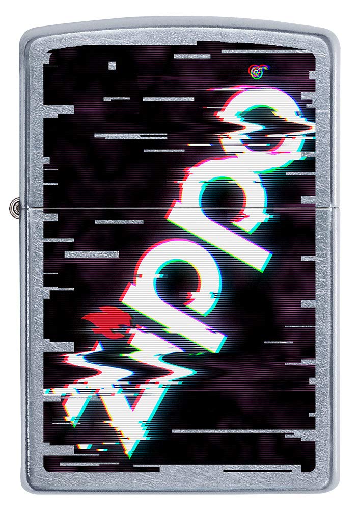 ZIPPO – Sturmfeuerzeug, Zippo Logo, Color Image, Street Chrome, nachfüllbar, in hochwertiger Geschen