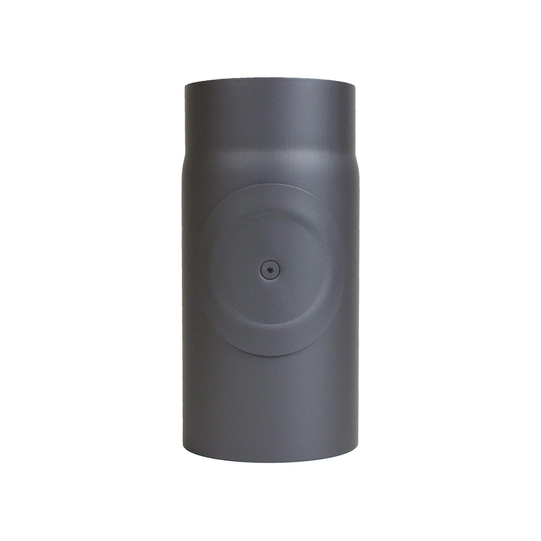 LANZZAS Ofenrohr 250 mm Verlängerung mit Tür - im Durchmesser Ø 120 mm - Farbe: gussgrau - Rauchrohr