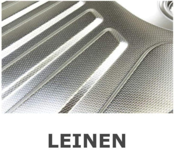 VBChome Einbauspüle 66x42 Leinenstruktur Edelstahl Ohne Hahnloch Küchenspüle Reversibel Spüle Ablage
