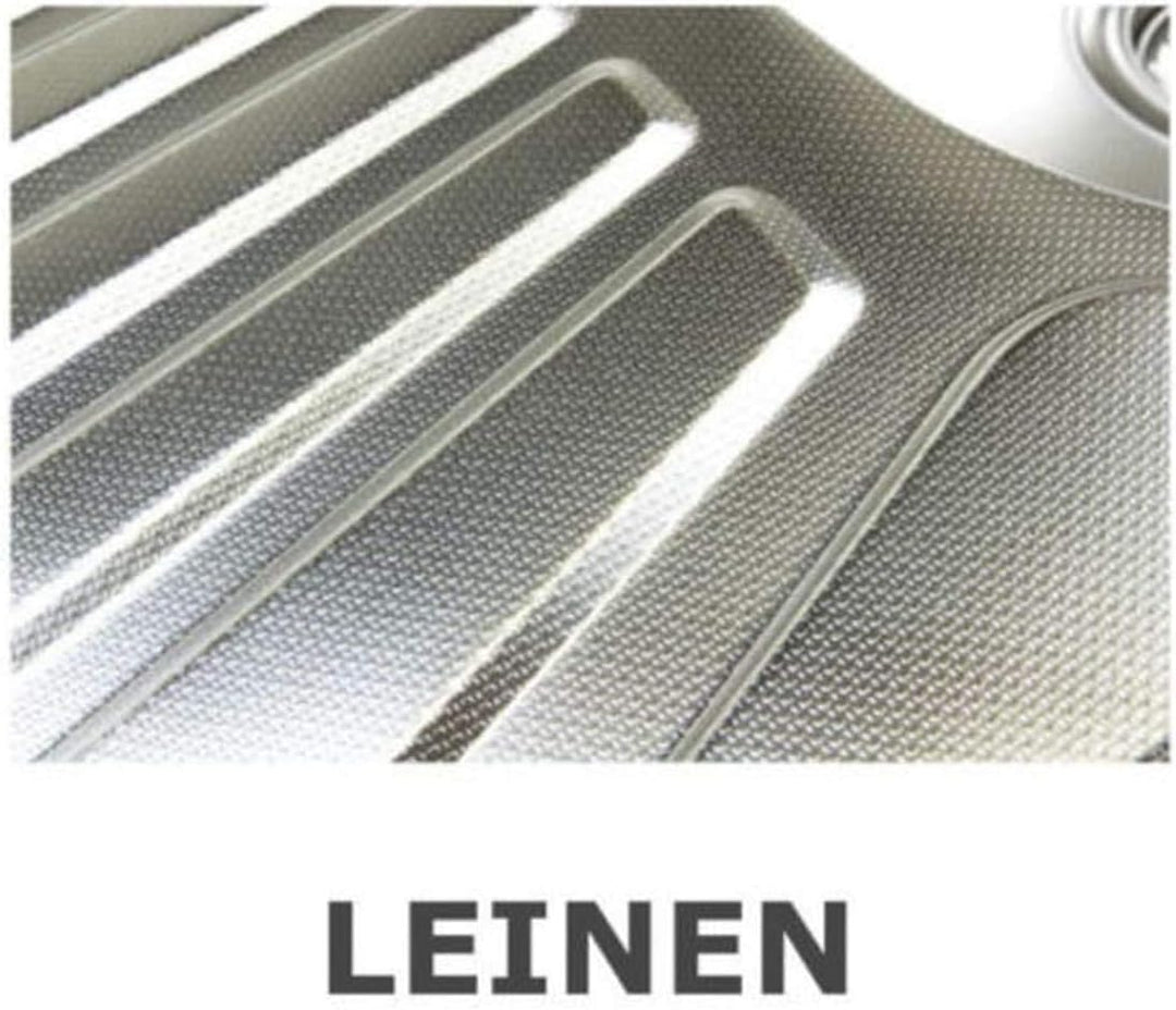 VBChome Einbauspüle mit Armatur 58x48 Leinenstruktur ab 45er Unterschrank Edelstahl Küchenspüle Spül