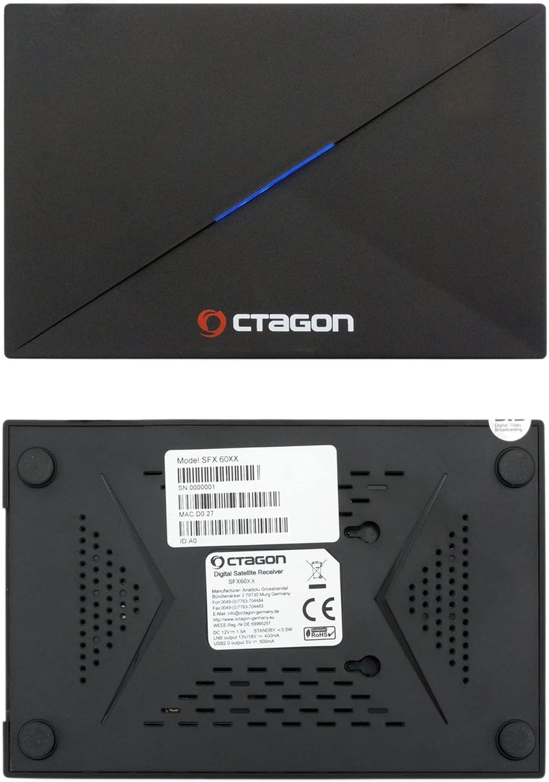 Octagon SFX6008 IP WL 150 WiFi H.265 HEVC Full-HD E2 Linux Set-Top Box & Smart Receiver, Internet TV