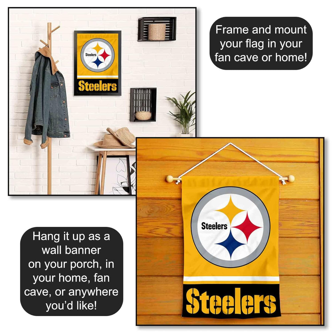 Pittsburgh Steelers Gartenflagge, doppelseitig, goldfarben