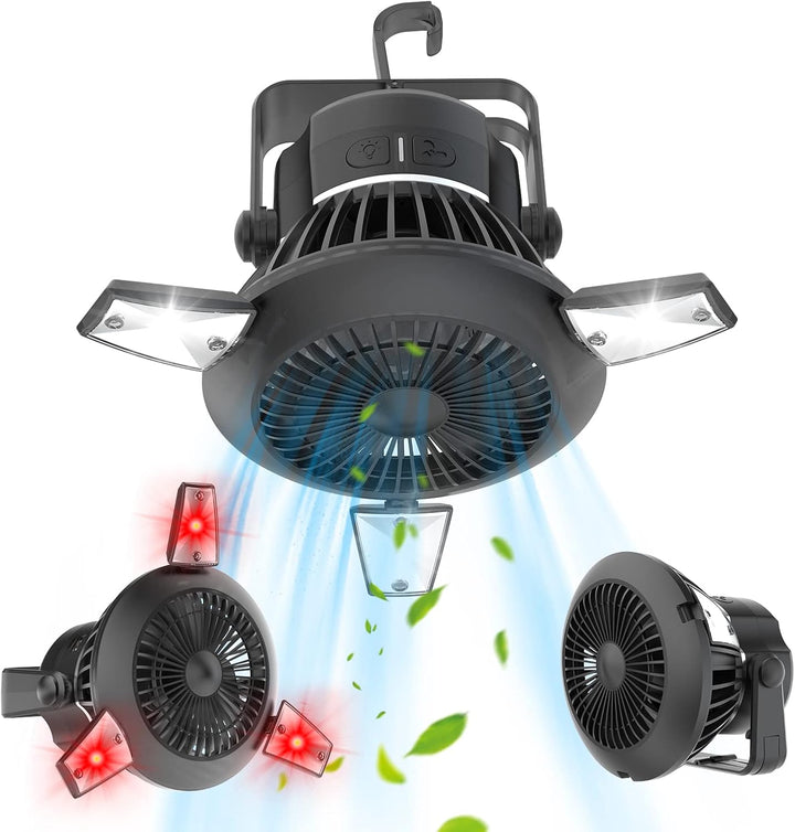 Qoosea Solar Camping Ventilator USB Campingventilator für Zelt Wiederaufladbare Zeltventilatoren mit
