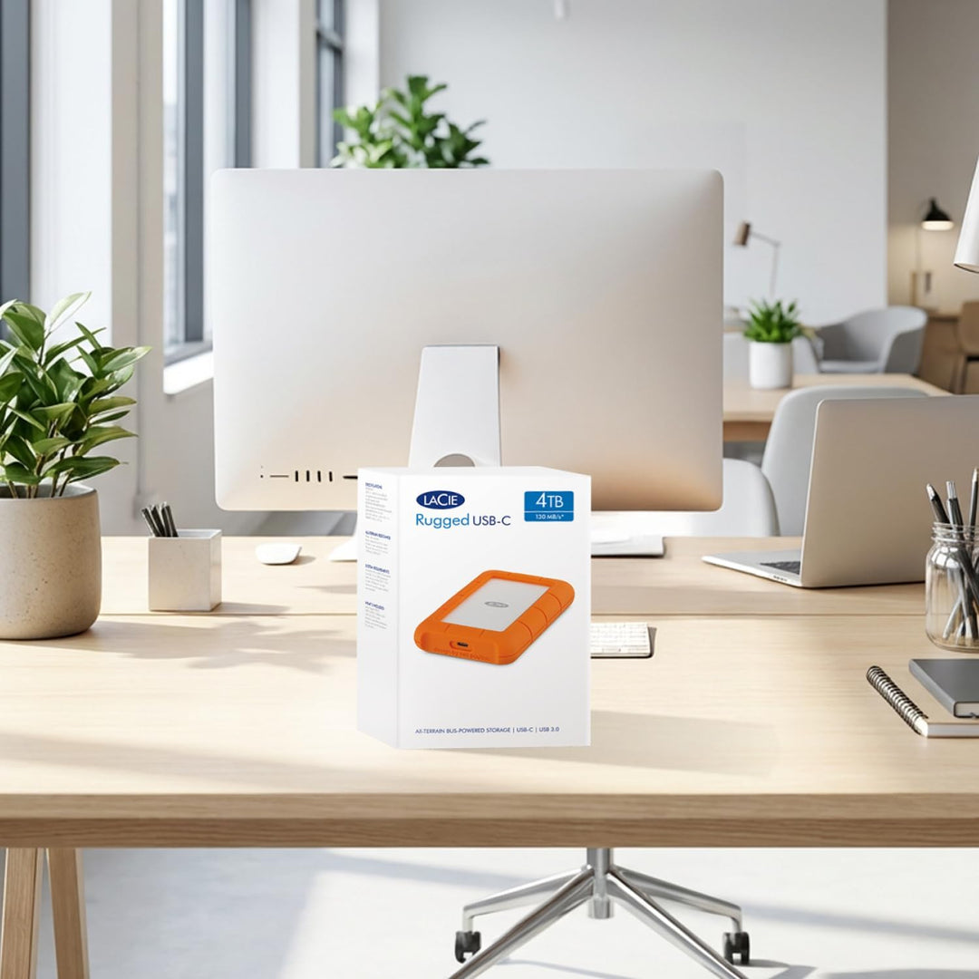 LaCie Rugged 4TB tragbare externe Festplatte, 2.5 Zoll, PC & Mac, inkl. USB-C w/o USB-A Kabel, inkl.