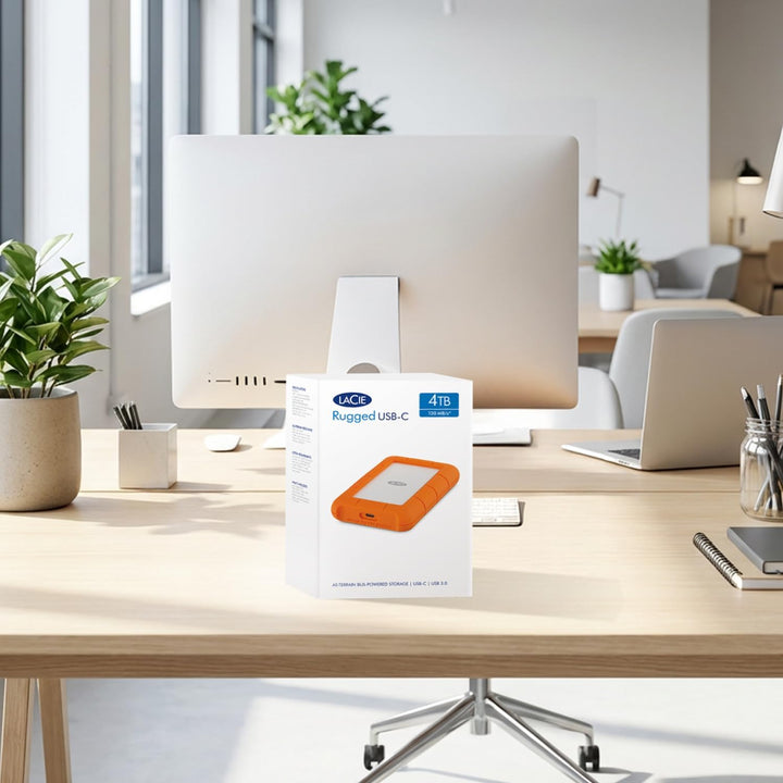 LaCie Rugged 4TB tragbare externe Festplatte, 2.5 Zoll, PC & Mac, inkl. USB-C w/o USB-A Kabel, inkl.