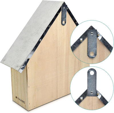 Navaris Insektenhotel aus Holz - versch. Grössen und Designs - Naturbelassenes Insekten Hotel für Ve