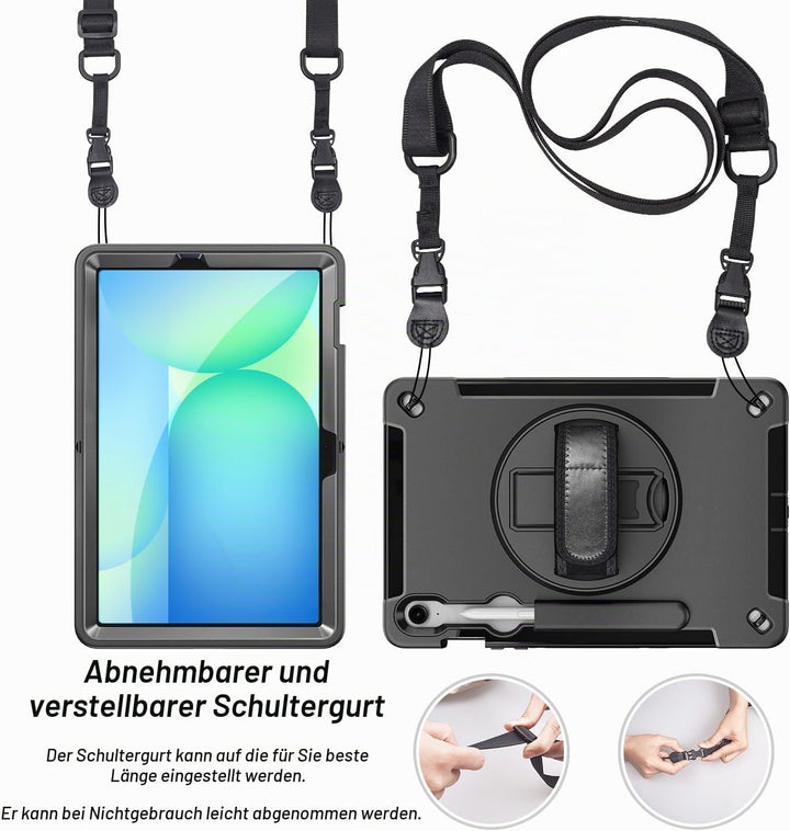 Junfire Hülle für Samsung Galaxy Tab S9 / S9 FE 11", Stossfeste Robuste Schutzhülle mit Stifthalteru
