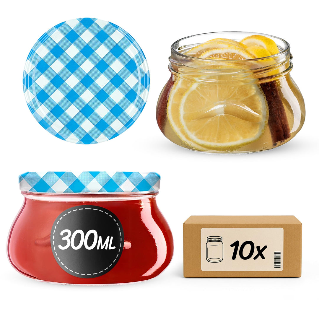 KADAX kleine Einmachgläser 300 ml, Miniaturgläser für Honig und Gewürze, Marmeladengläser mit Deckel