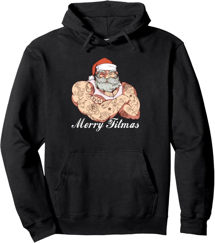 Santa Christmas Fitness Fitnessstudio Deadlift Herren Pullover Hoodie