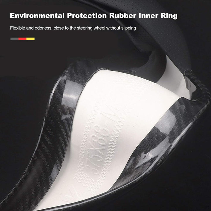 Ergocar Auto Lenkradbezug Rutschfester Auto Sport Lenkradschutz Kohlefaser & PU Leder für Durchmesse