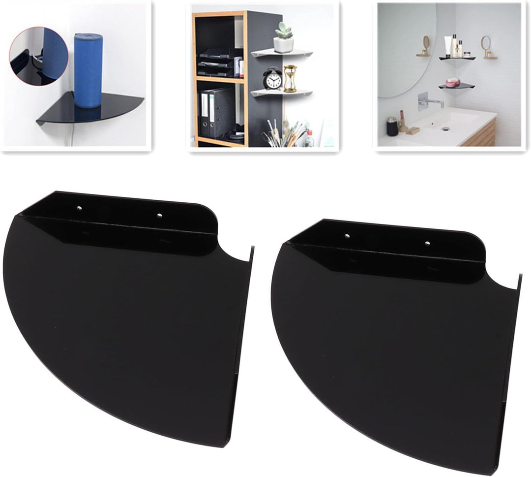 Wandmontierte Schwebende Eckregale, 2 Stück, Kleiner Eck-Pflanzenständer für Schlafzimmer, Küche, Wo