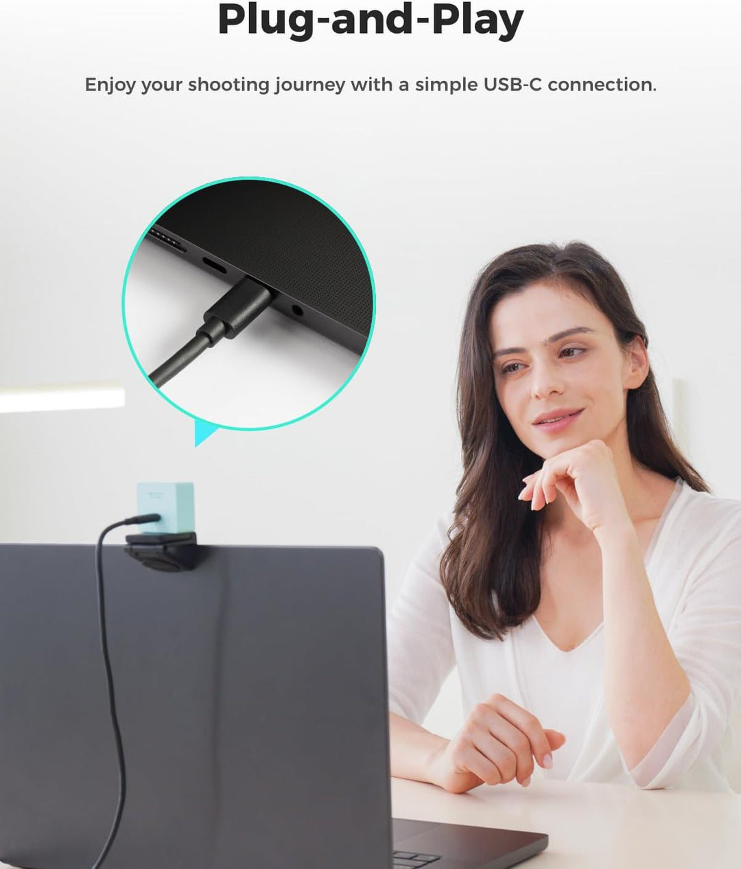 OBSBOT Meet SE 1080P 100FPS Webcam für PC, USB-Webcam mit AI-Tracking, Mikrofon, Stativ, gestaffelte