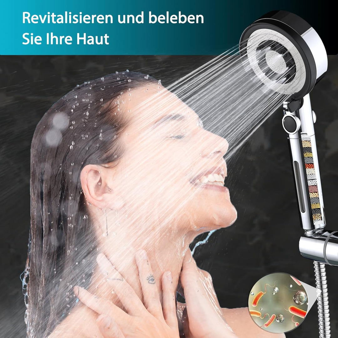 Duschkopf Filter mit schlauch, Hochdruck Duschkopf, Wassersparend Duschbrause Anti Kalk, Shower Head