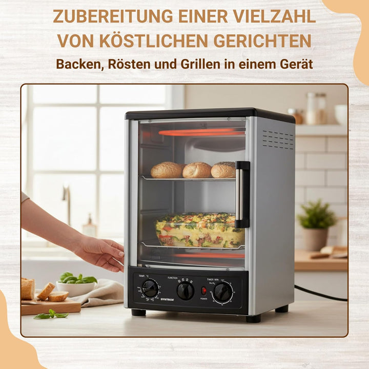 Syntrox Germany Backofen + Dönergrill Lugo 2 in 1, Heizofen, Gyrosgrill, Hähnchengrill, Drehspiess (