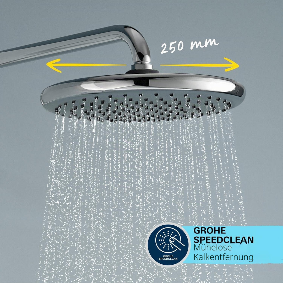 GROHE Vitalio 250, Duschset ohne Armatur, wassersparend, 8l pro Min (Regendusche für vorhandene Dusc