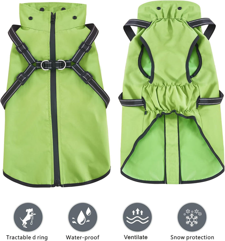 Mosucoirl Hunde Regenmantel Wasserdichter Hunde Kapuzenpullover Reflektierender Hunde Regenmantel mi