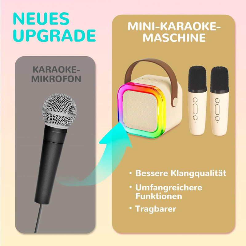 Karaoke Maschine Kinder mit 2 Karaoke Mikrofon Kinder: [Neueste] Kinder Karaoke mit Mikrofon - Karao