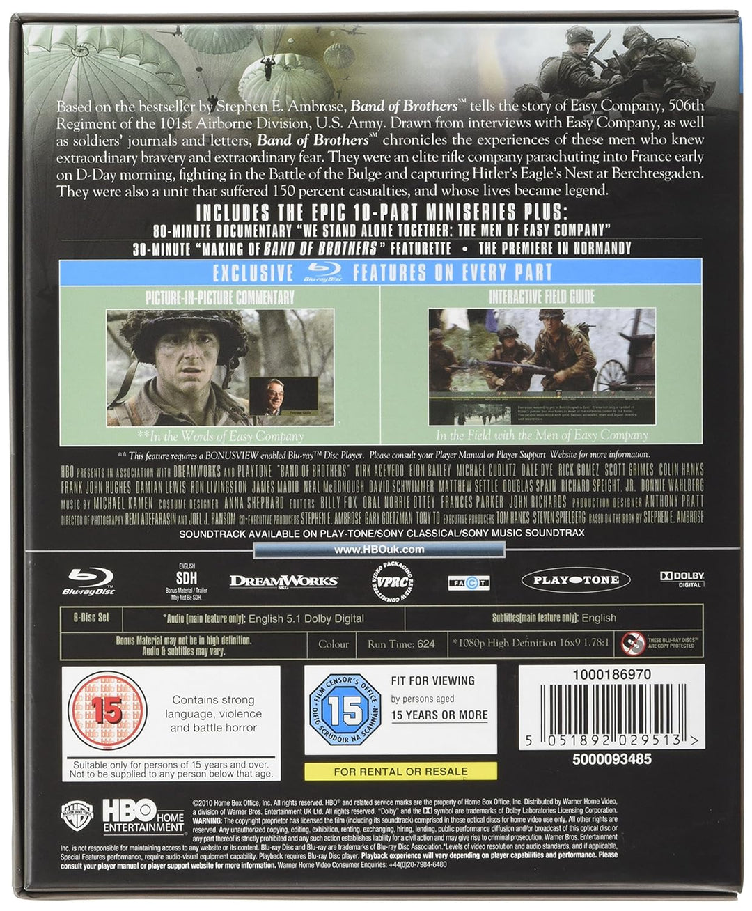 Band of Brothers [Blu-ray] [2001] [2011] [Region Free], Blu-ray