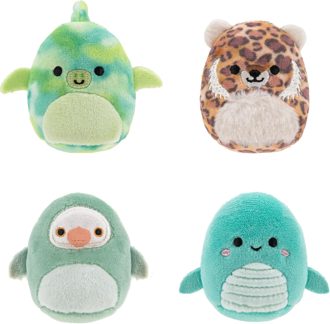Squishville SQM0469-4er Pack Prähistorisches Squad, superweiche Mini-Squishmallows, 5cm Plüschfigure