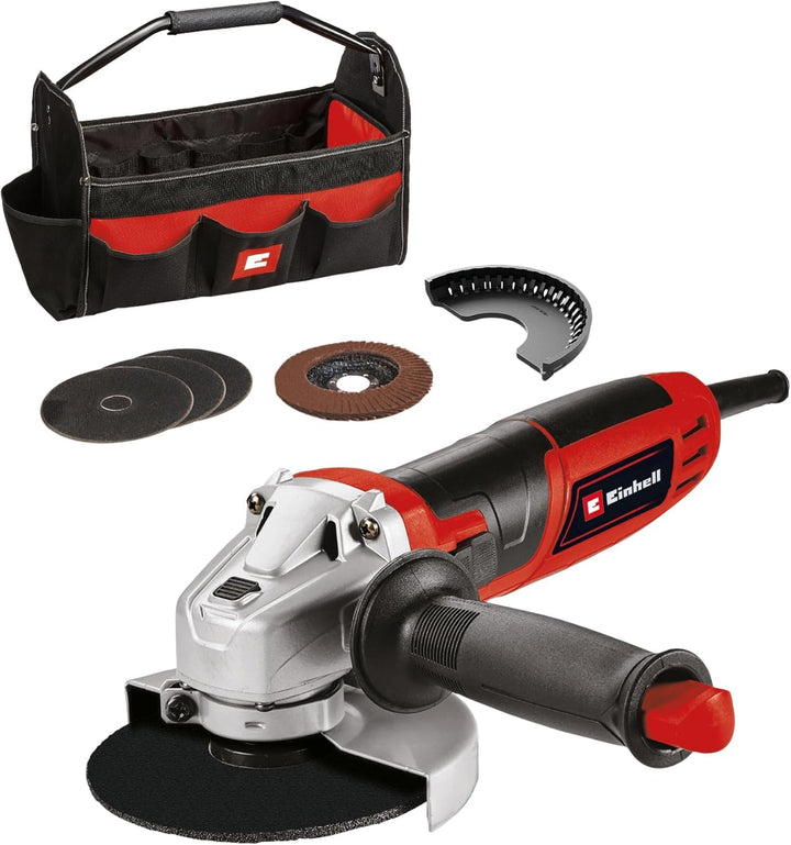 Einhell Winkelschleifer TC-AG 125/850 Kit (850 W, 12.000 min-1, max. Schnitttiefe 28 mm, max. Scheib