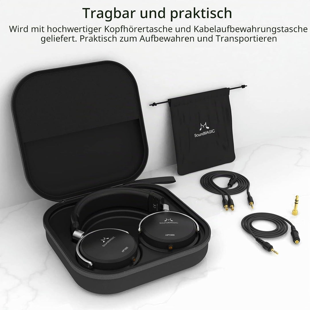 SoundMAGIC HP1000 Wired Over-Ear Headphones, HiFi Stereo Professional Premium Headphones, Noise Isol