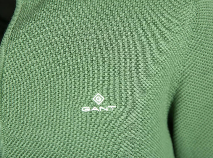 Gant Herren Cotton Pique Zip Cardigan Strickjacke (1er Pack) 3XL Leaf Green, 3XL Leaf Green