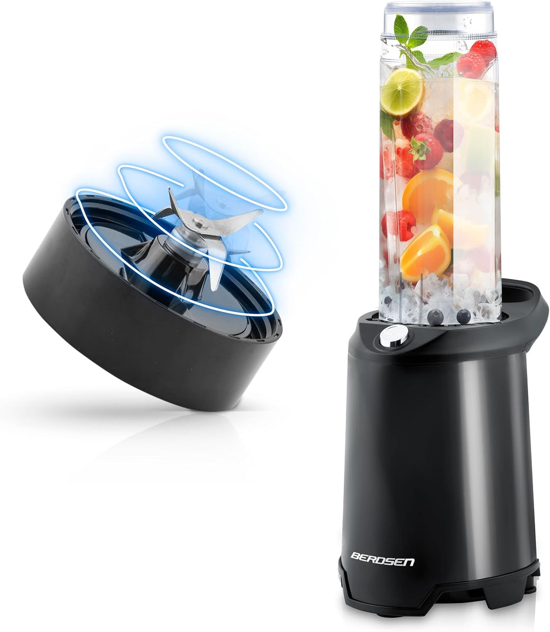 Berdsen - Becher-Mixer - Smoothie Maker To Go - mit 2 Trinkflaschen/Mixbehältern mit Deckel - für Co