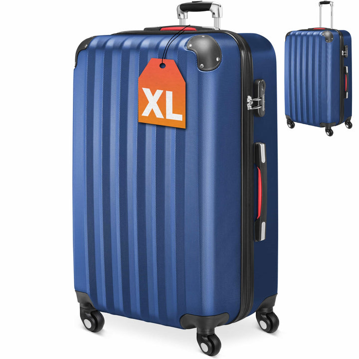 Monzana® Koffer Baseline Handgepäck ABS Hard Case Gehäuse gummierte Rollen Teleskopgriff Zahlenschlo